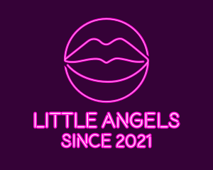 Neon Sexy Lips  logo design