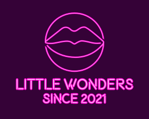 Neon Sexy Lips  logo design