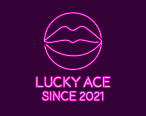 Neon Sexy Lips  logo design