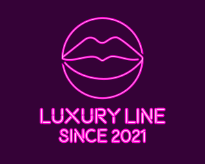 Neon Sexy Lips  logo design