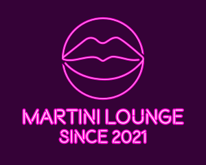 Neon Sexy Lips  logo design