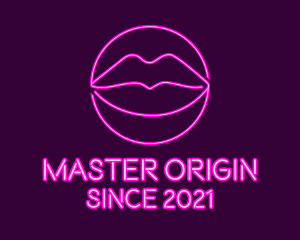 Neon Sexy Lips  logo design