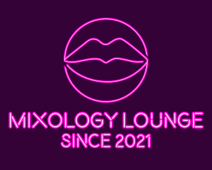 Neon Sexy Lips  logo design