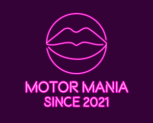 Neon Sexy Lips  logo design