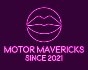 Neon Sexy Lips  logo design