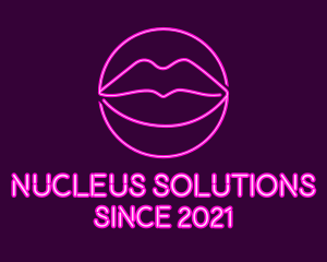 Neon Sexy Lips  logo design