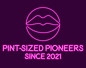 Neon Sexy Lips  logo design