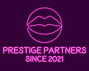 Neon Sexy Lips  logo design