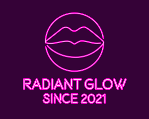 Neon Sexy Lips  logo design