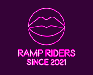 Neon Sexy Lips  logo design