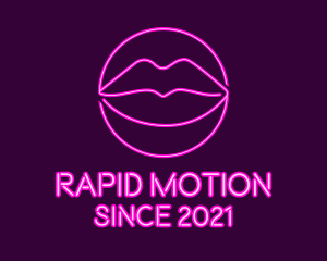 Neon Sexy Lips  logo design