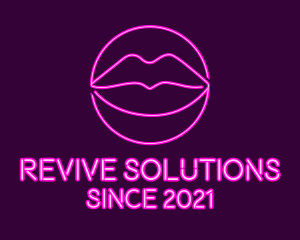 Neon Sexy Lips  logo design