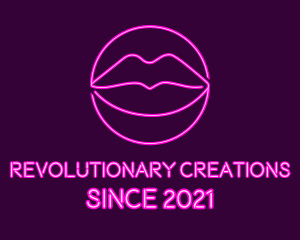 Neon Sexy Lips  logo design