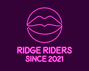 Neon Sexy Lips  logo design