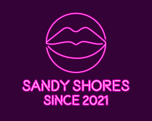 Neon Sexy Lips  logo design