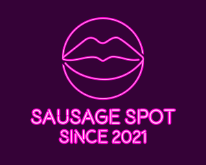 Neon Sexy Lips  logo design