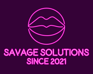 Neon Sexy Lips  logo design