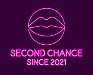 Neon Sexy Lips  logo design