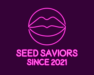 Neon Sexy Lips  logo design