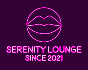 Neon Sexy Lips  logo design