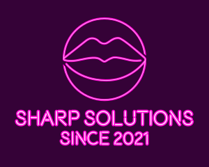 Neon Sexy Lips  logo design