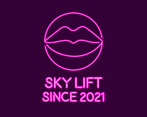 Neon Sexy Lips  logo design