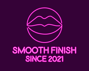 Neon Sexy Lips  logo design