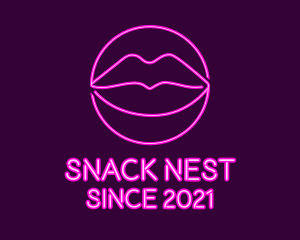 Neon Sexy Lips  logo design