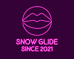 Neon Sexy Lips  logo design