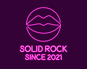 Neon Sexy Lips  logo design