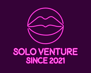 Neon Sexy Lips  logo design