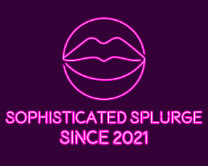 Neon Sexy Lips  logo design