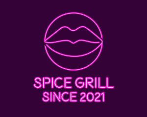 Neon Sexy Lips  logo design