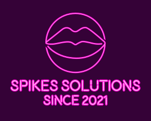 Neon Sexy Lips  logo design