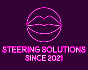 Neon Sexy Lips  logo design