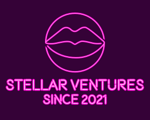 Neon Sexy Lips  logo design