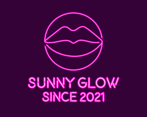 Neon Sexy Lips  logo design