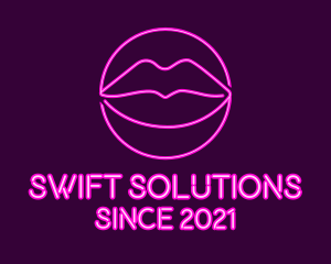 Neon Sexy Lips  logo design