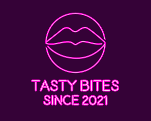 Neon Sexy Lips  logo design