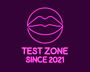 Neon Sexy Lips  logo design