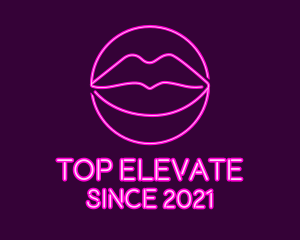 Neon Sexy Lips  logo design