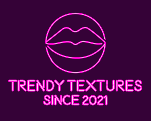 Neon Sexy Lips  logo design