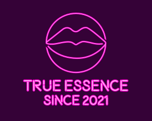 Neon Sexy Lips  logo design