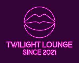 Neon Sexy Lips  logo design