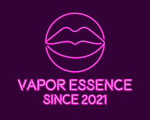 Neon Sexy Lips  logo design