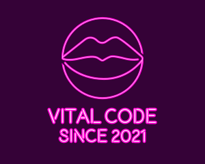 Neon Sexy Lips  logo design