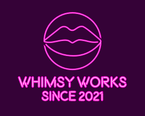 Neon Sexy Lips  logo design