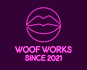 Neon Sexy Lips  logo design