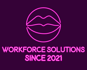 Neon Sexy Lips  logo design