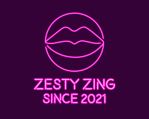 Neon Sexy Lips  logo design